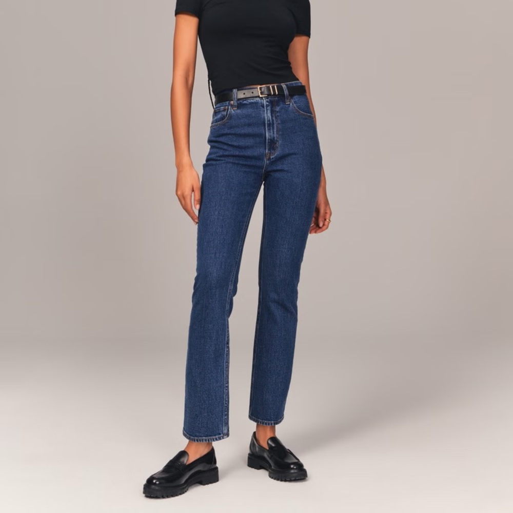 Abercrombie & Fitch Women's High Rise Jeans - Dark Blue